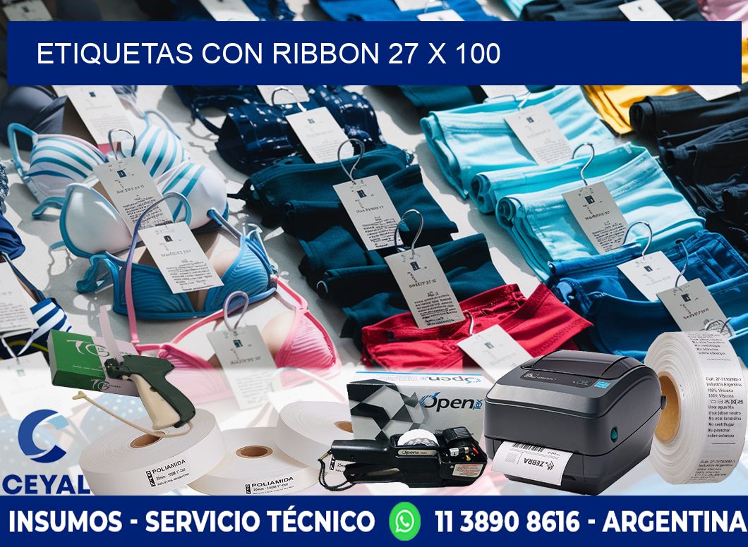etiquetas con ribbon 27 x 100