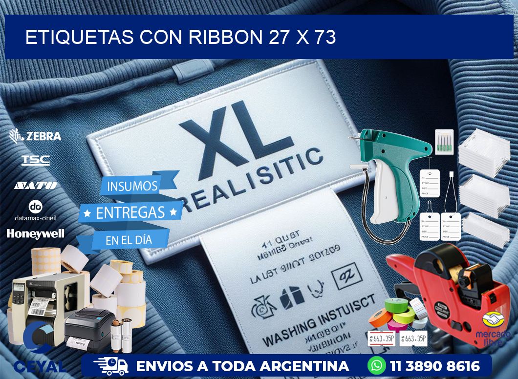etiquetas con ribbon 27 x 73