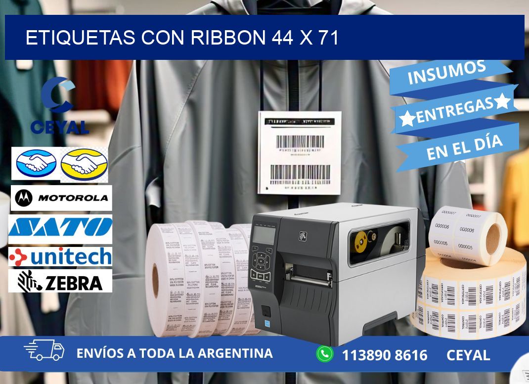 etiquetas con ribbon 44 x 71