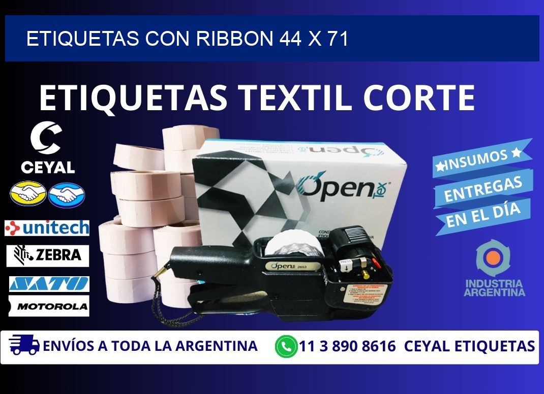 etiquetas con ribbon 44 x 71