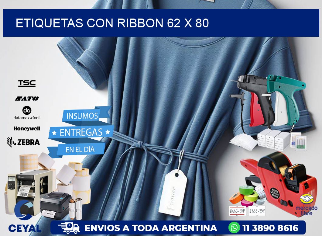 etiquetas con ribbon 62 x 80
