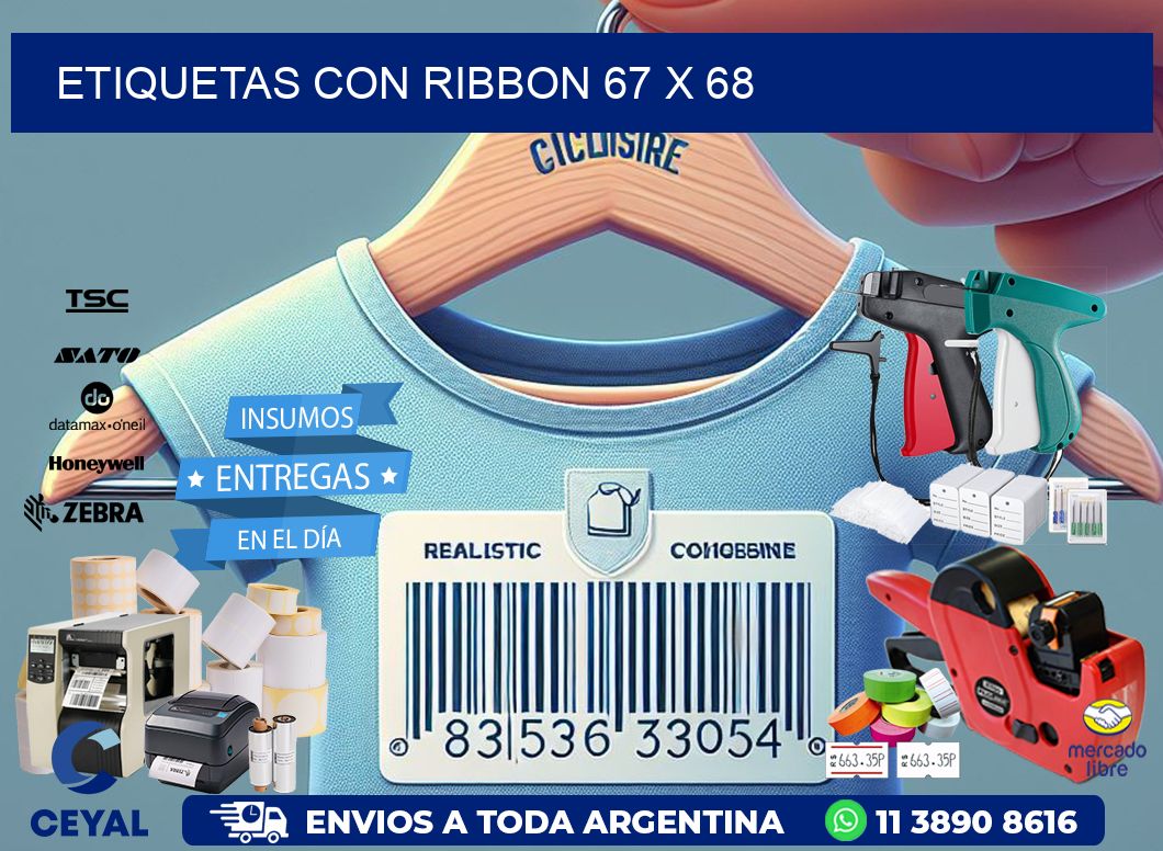 etiquetas con ribbon 67 x 68