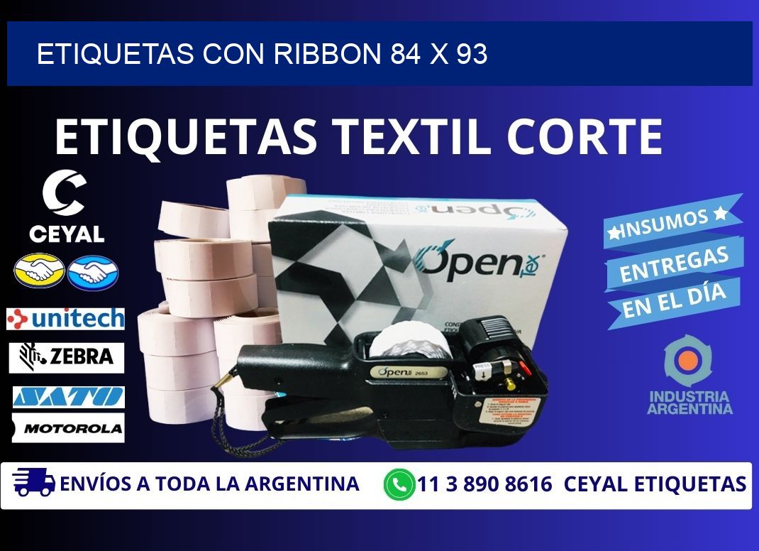 etiquetas con ribbon 84 x 93
