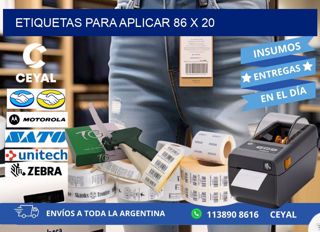etiquetas para aplicar 86 x 20