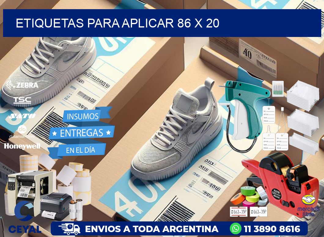 etiquetas para aplicar 86 x 20