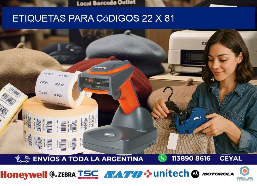 etiquetas para códigos 22 x 81