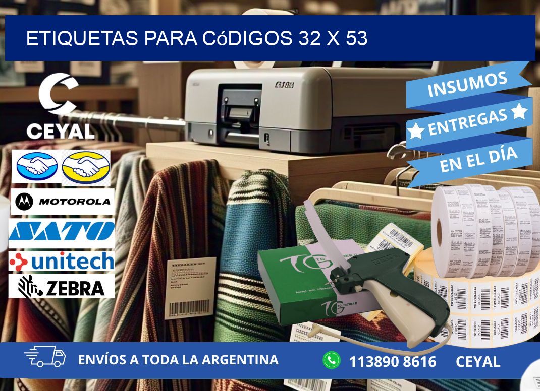 etiquetas para códigos 32 x 53