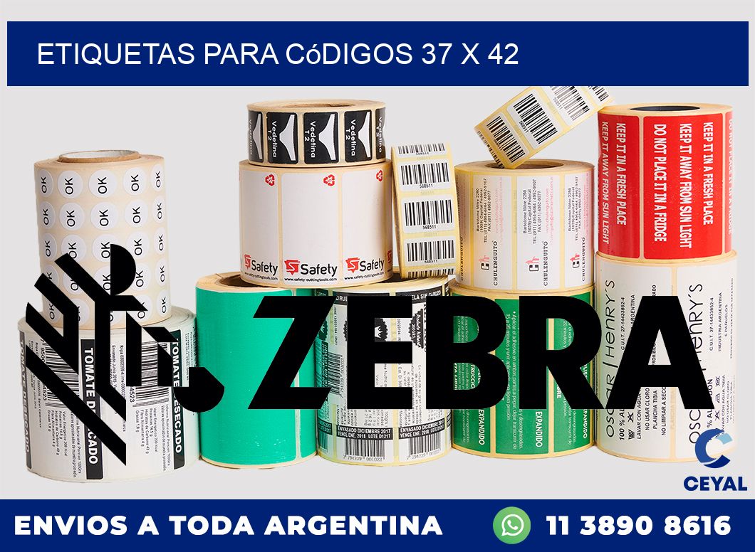 etiquetas para códigos 37 x 42