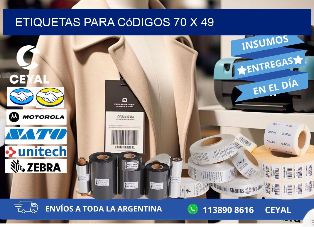 etiquetas para códigos 70 x 49