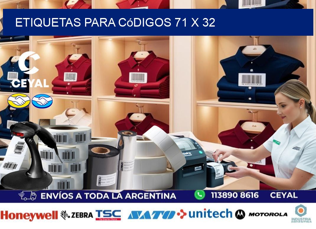 etiquetas para códigos 71 x 32