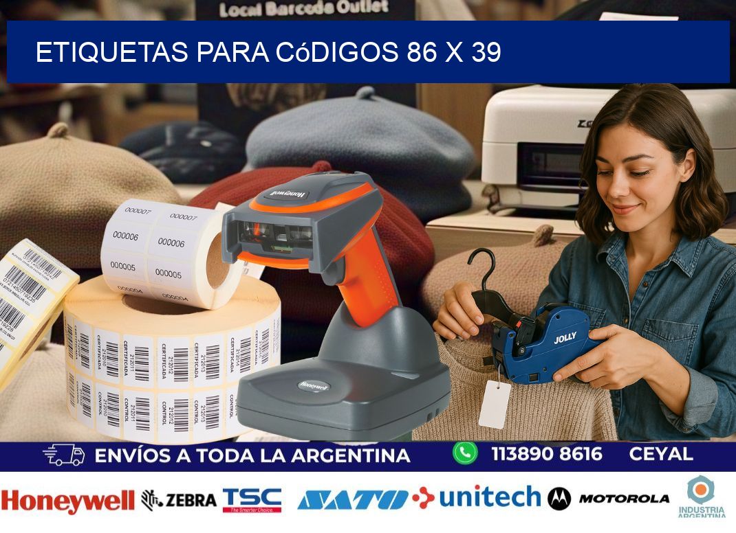 etiquetas para códigos 86 x 39
