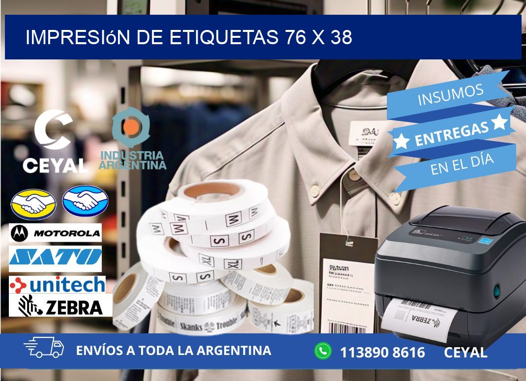 impresión de etiquetas 76 x 38