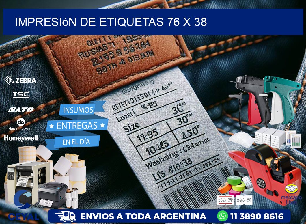 impresión de etiquetas 76 x 38