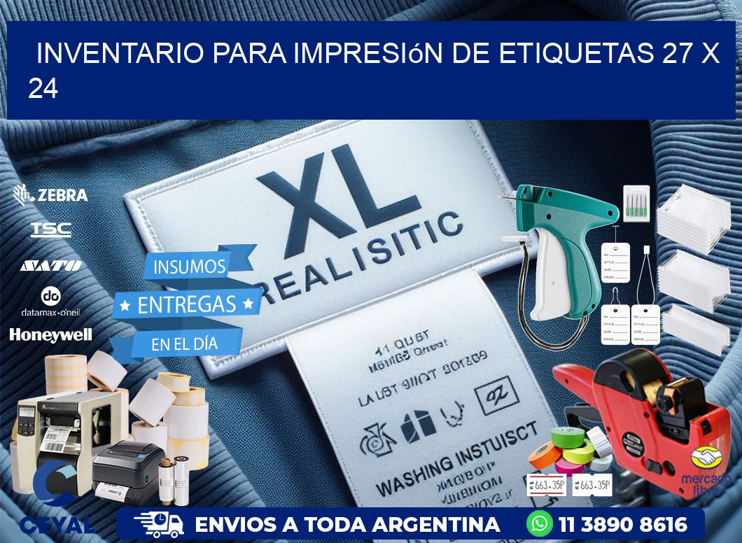 inventario para impresión de etiquetas 27 x 24