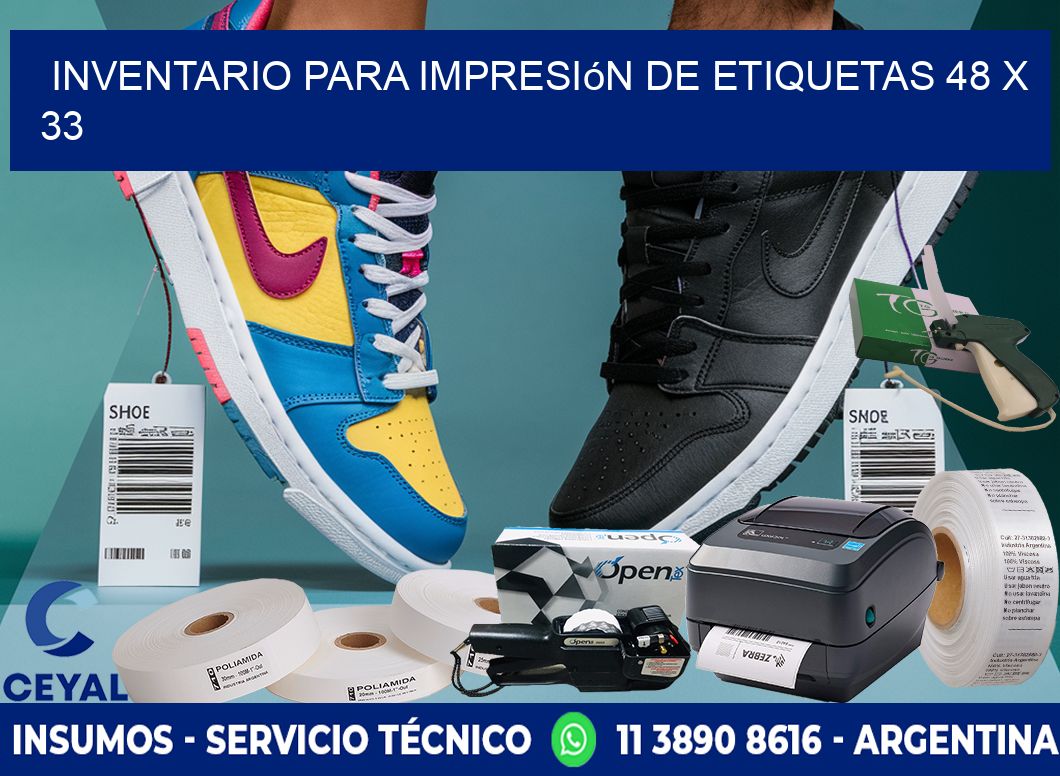 inventario para impresión de etiquetas 48 x 33