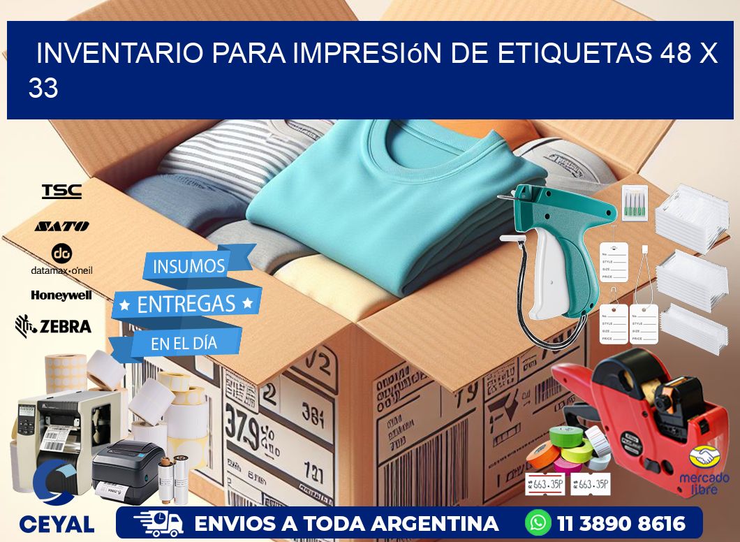 inventario para impresión de etiquetas 48 x 33
