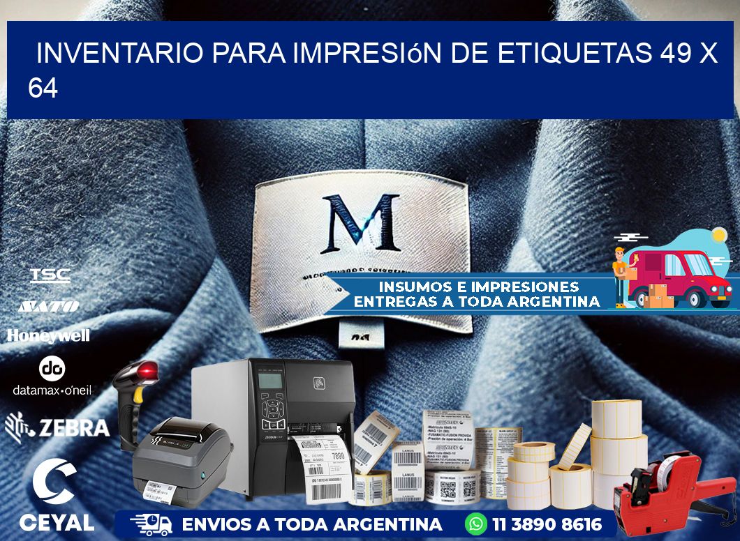 inventario para impresión de etiquetas 49 x 64