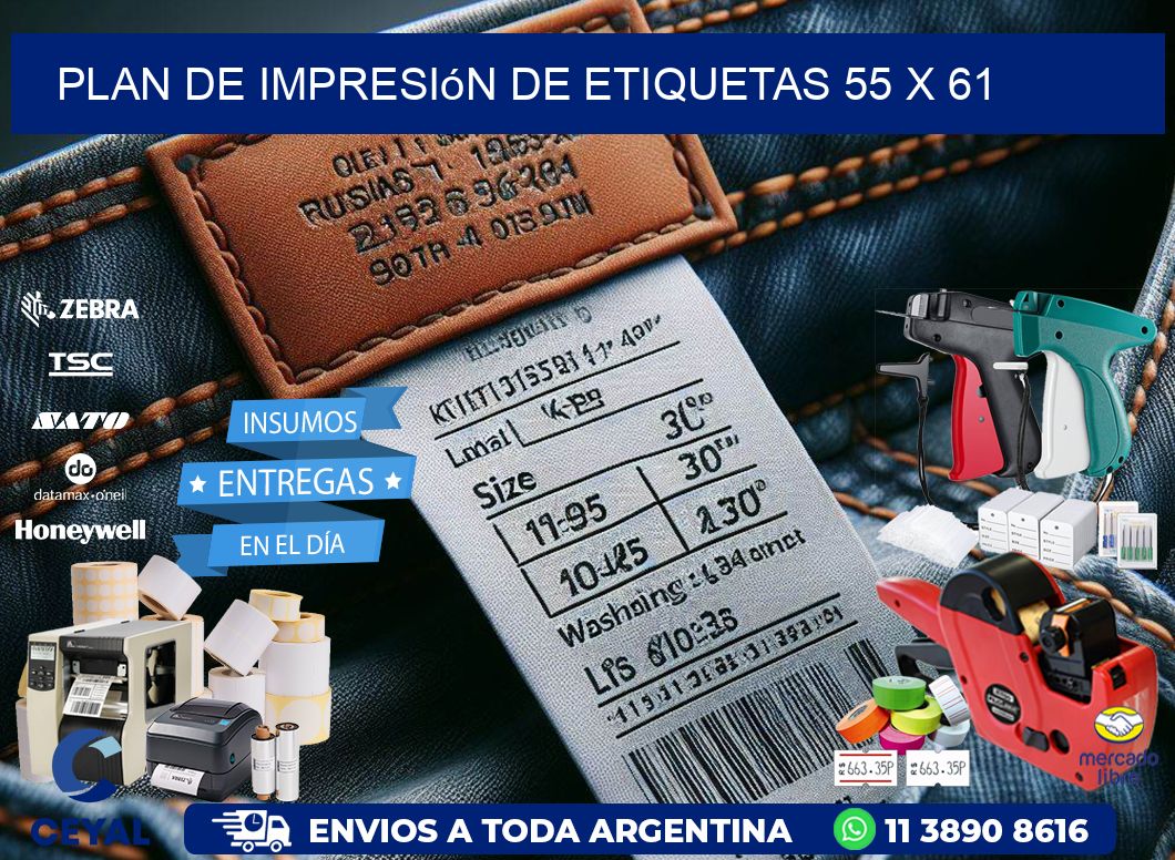 plan de impresión de etiquetas 55 x 61