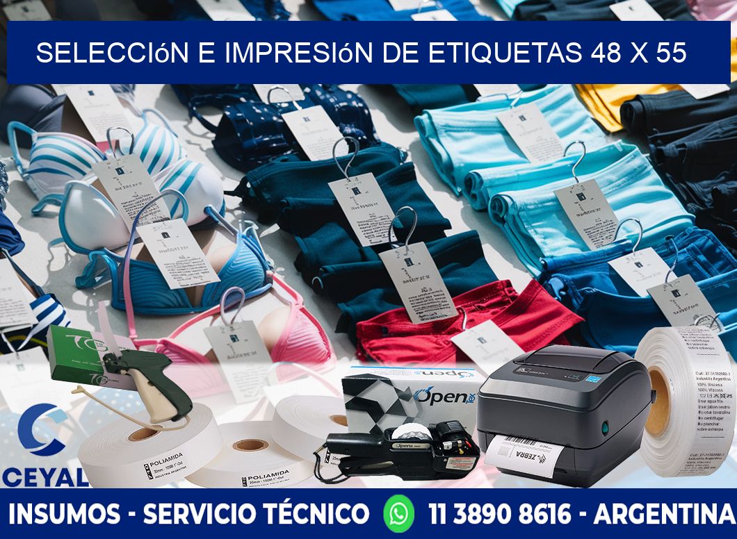 selección e impresión de etiquetas 48 x 55