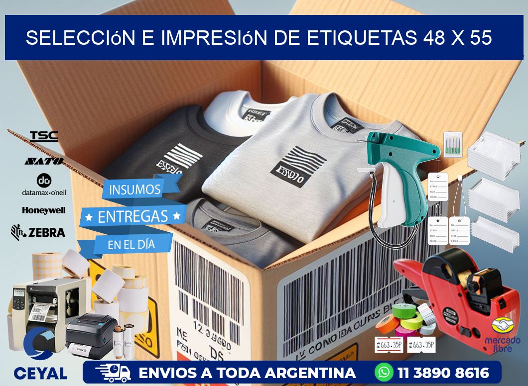 selección e impresión de etiquetas 48 x 55