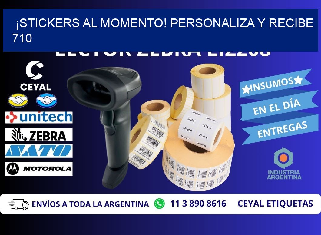¡Stickers al Momento! Personaliza y Recibe 710