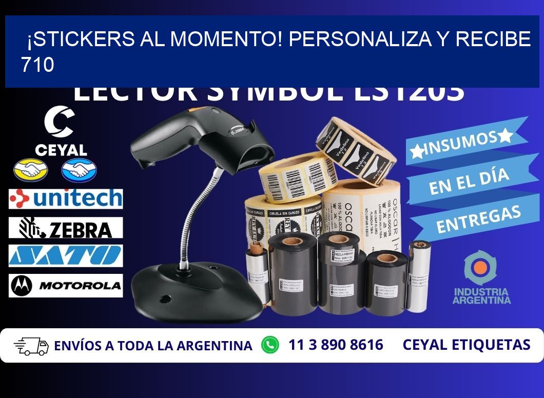 ¡Stickers al Momento! Personaliza y Recibe 710