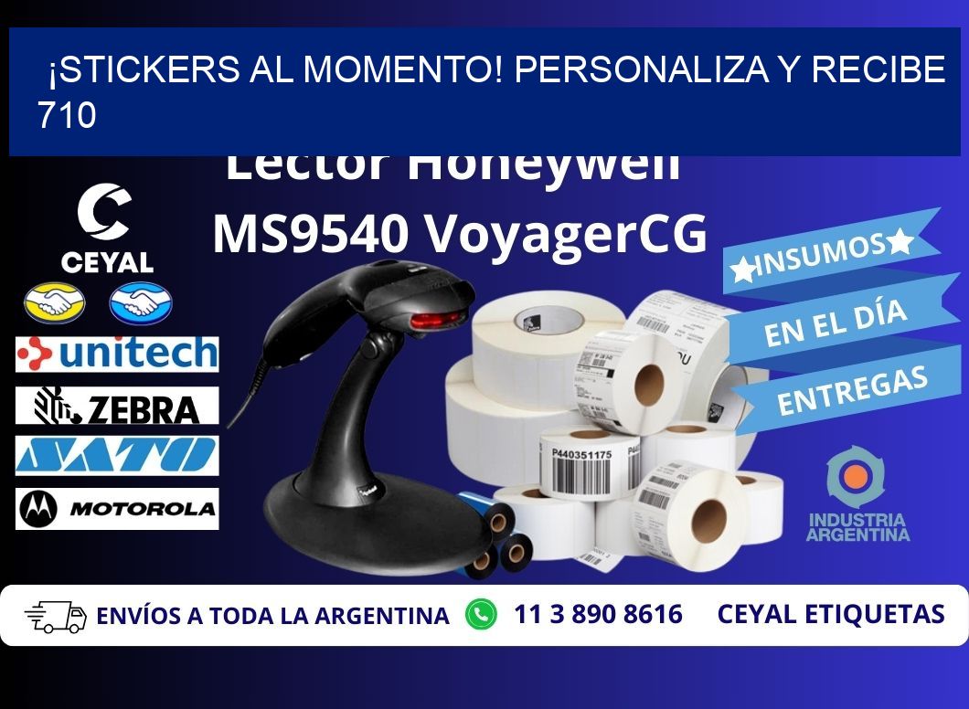 ¡Stickers al Momento! Personaliza y Recibe 710