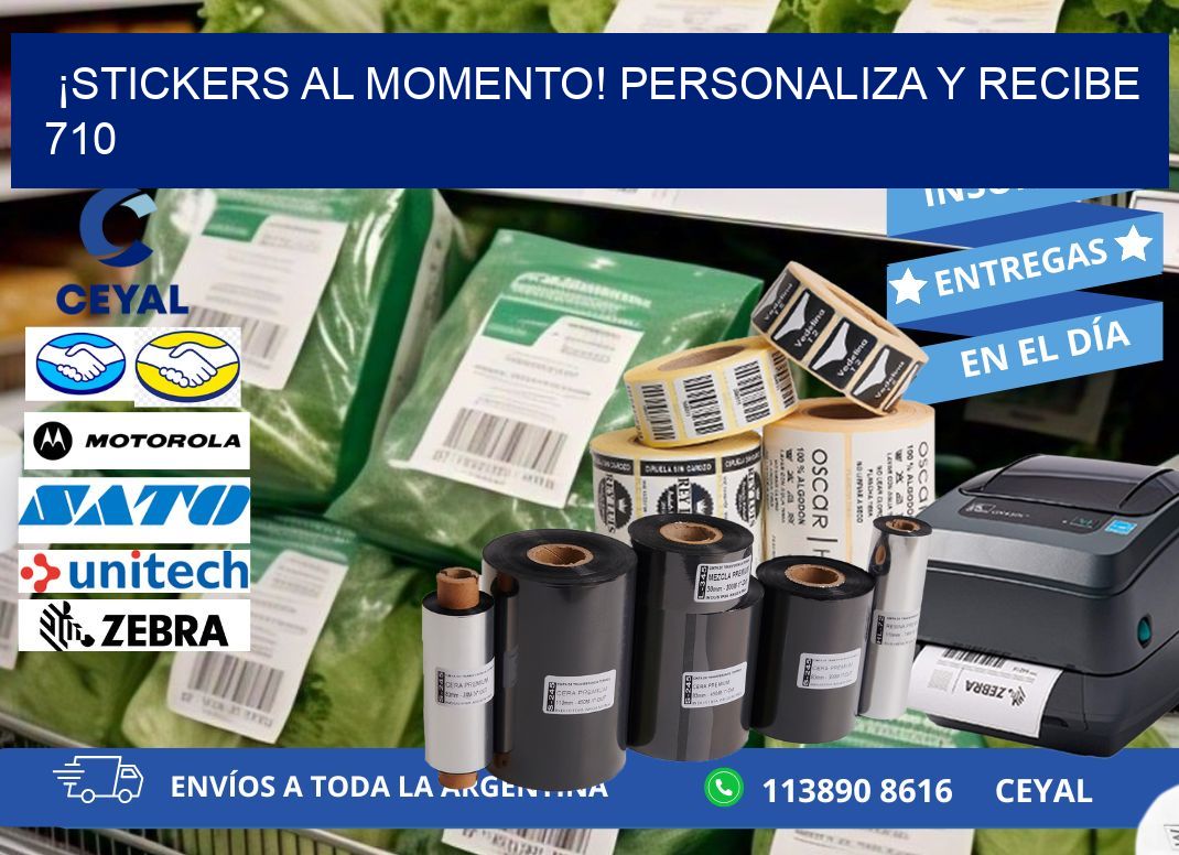 ¡Stickers al Momento! Personaliza y Recibe 710
