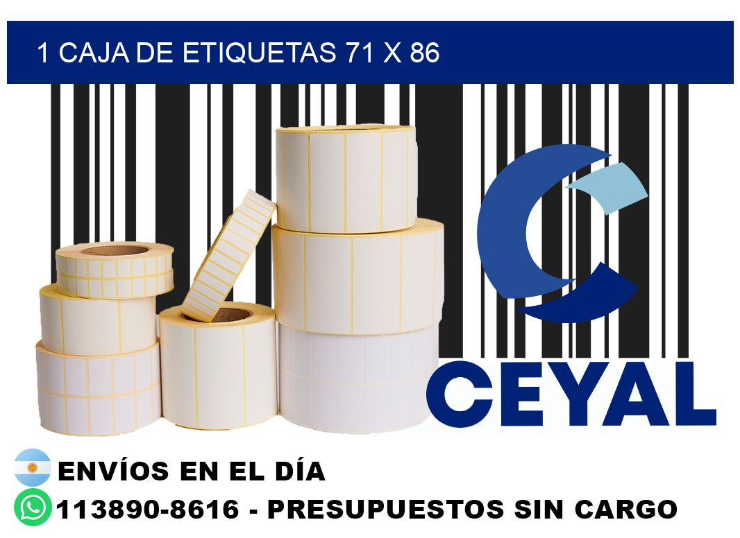 1 caja de etiquetas 71 x 86