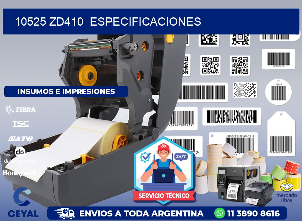 10525 ZD410 especificaciones