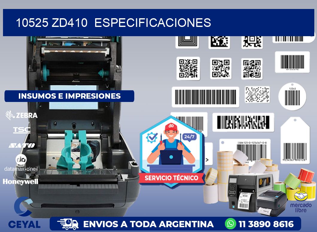 10525 ZD410 especificaciones