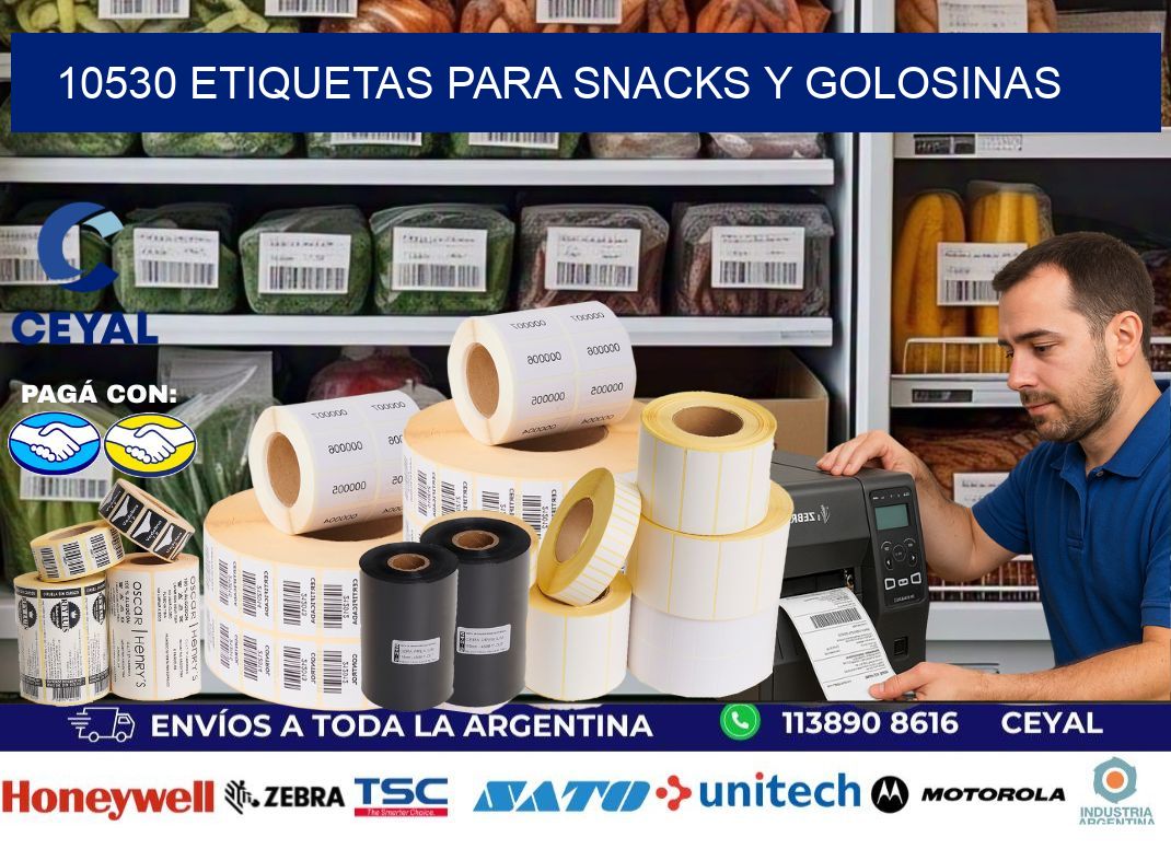 10530 Etiquetas para snacks y golosinas