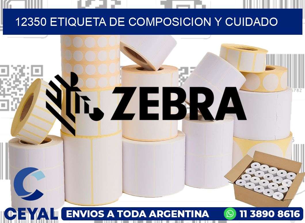 12350 etiqueta de composicion y cuidado