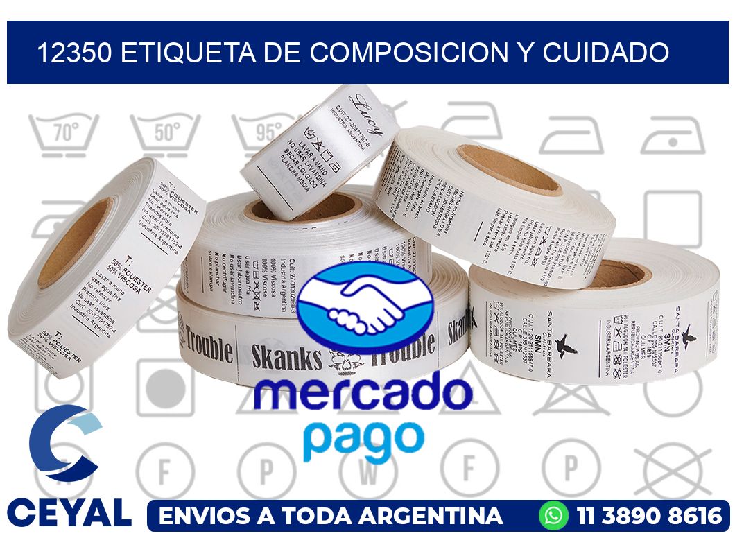 12350 etiqueta de composicion y cuidado