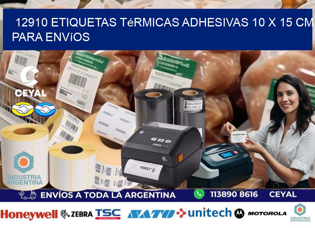 12910 Etiquetas Térmicas Adhesivas 10 x 15 cm para Envíos
