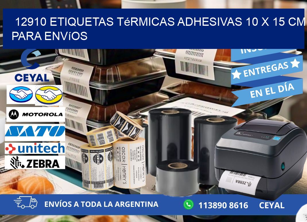 12910 Etiquetas Térmicas Adhesivas 10 x 15 cm para Envíos