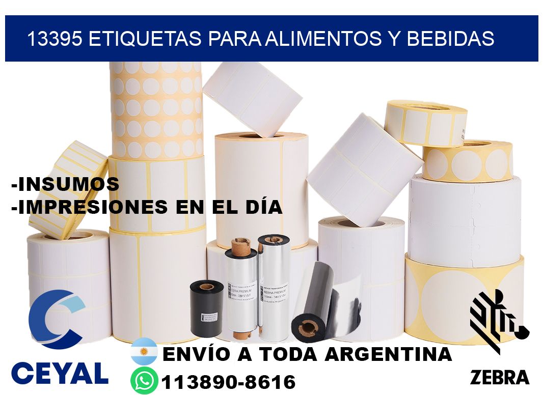 13395 Etiquetas para alimentos y bebidas