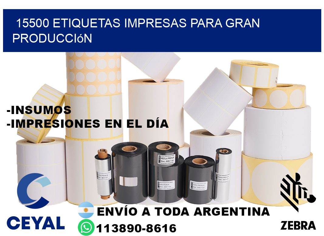 15500 Etiquetas impresas para gran producción