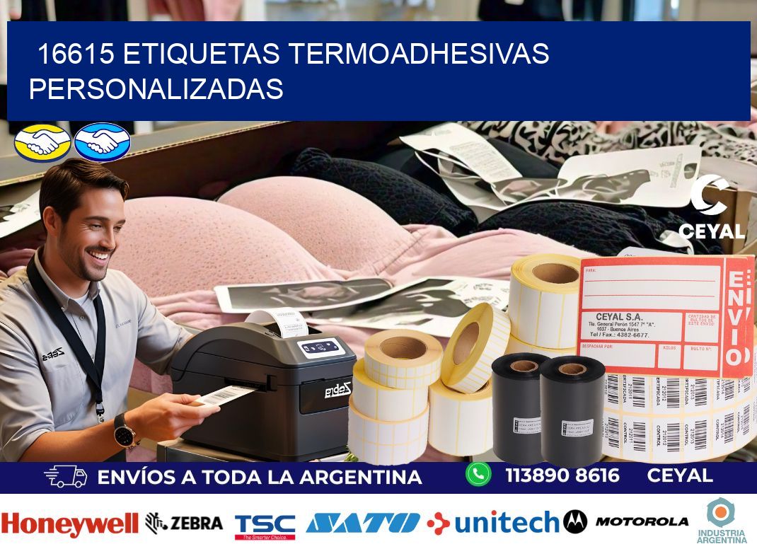 16615 Etiquetas termoadhesivas personalizadas