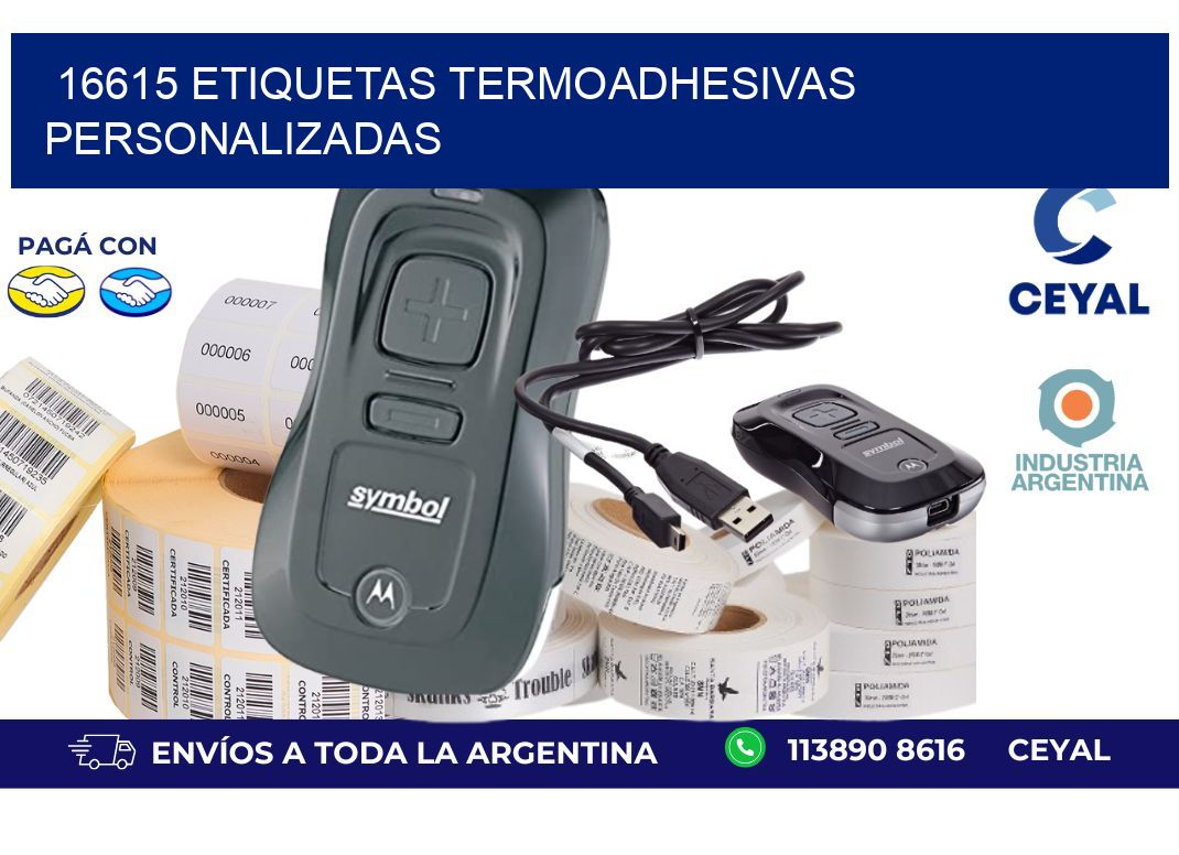 16615 Etiquetas termoadhesivas personalizadas