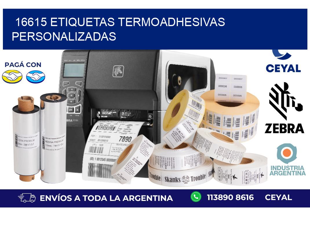 16615 Etiquetas termoadhesivas personalizadas