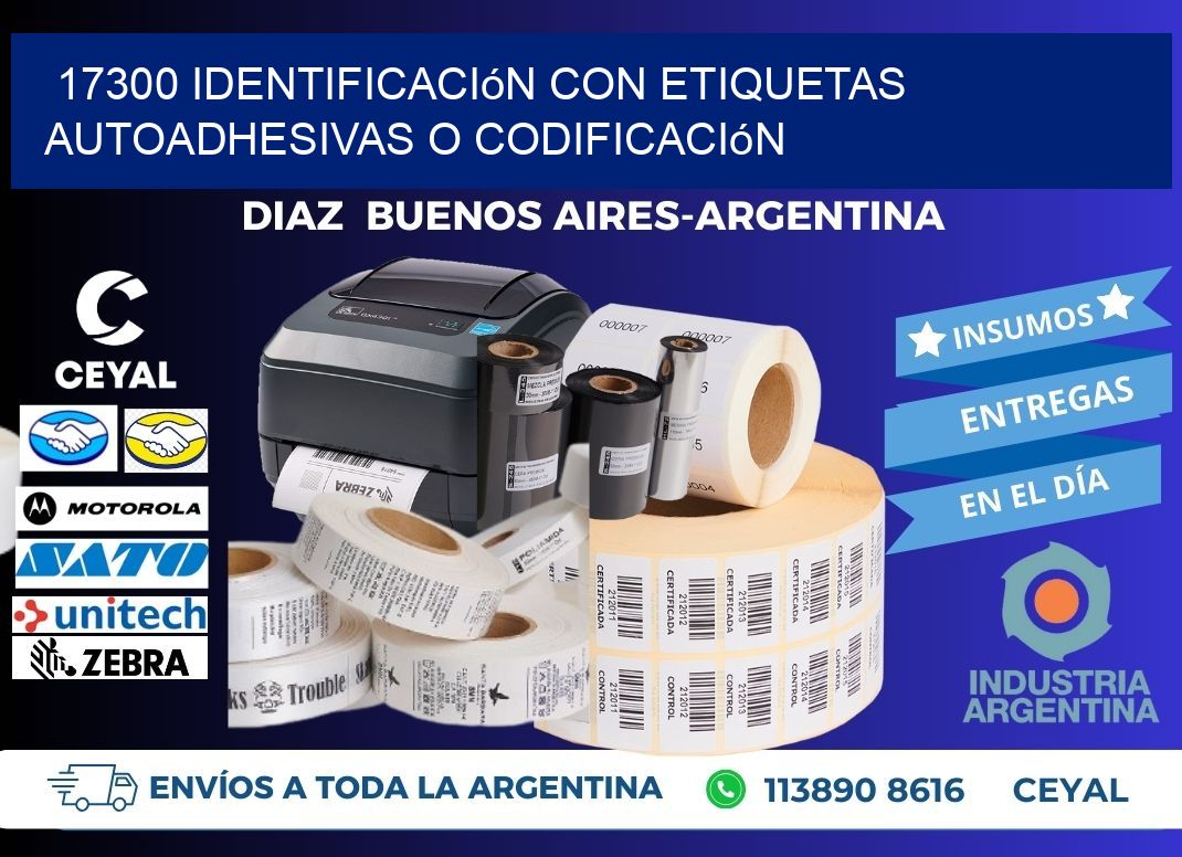 17300 identificación con etiquetas autoadhesivas o codificación