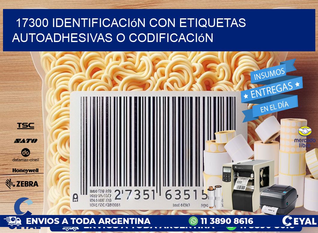 17300 identificación con etiquetas autoadhesivas o codificación