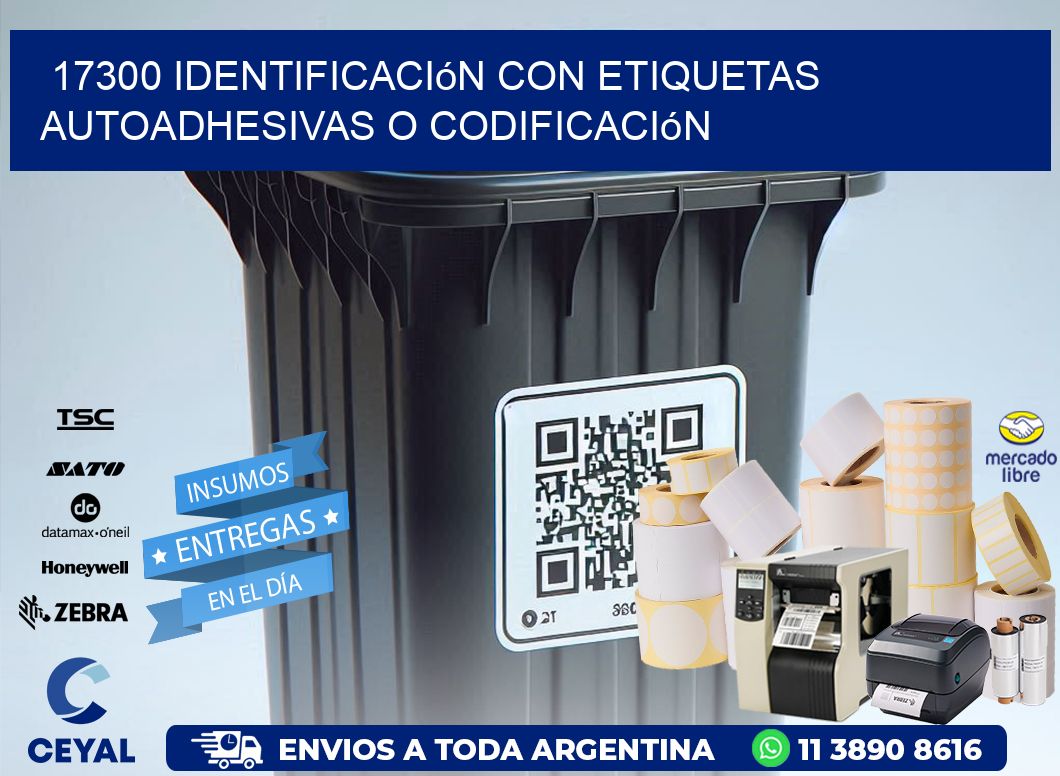 17300 identificación con etiquetas autoadhesivas o codificación