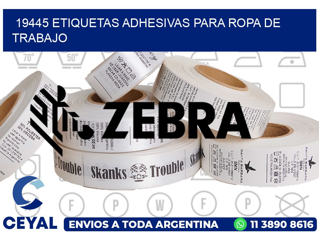 19445 Etiquetas adhesivas para ropa de trabajo