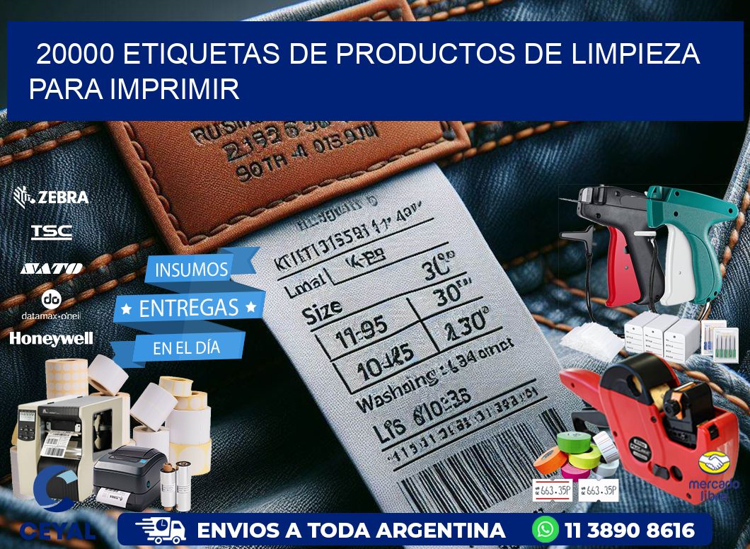 20000 Etiquetas de productos de limpieza para Imprimir