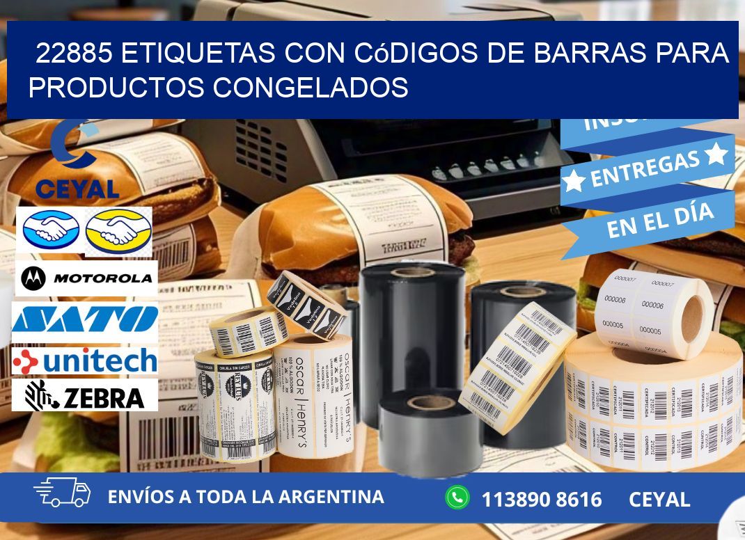 22885 Etiquetas con códigos de barras para productos congelados