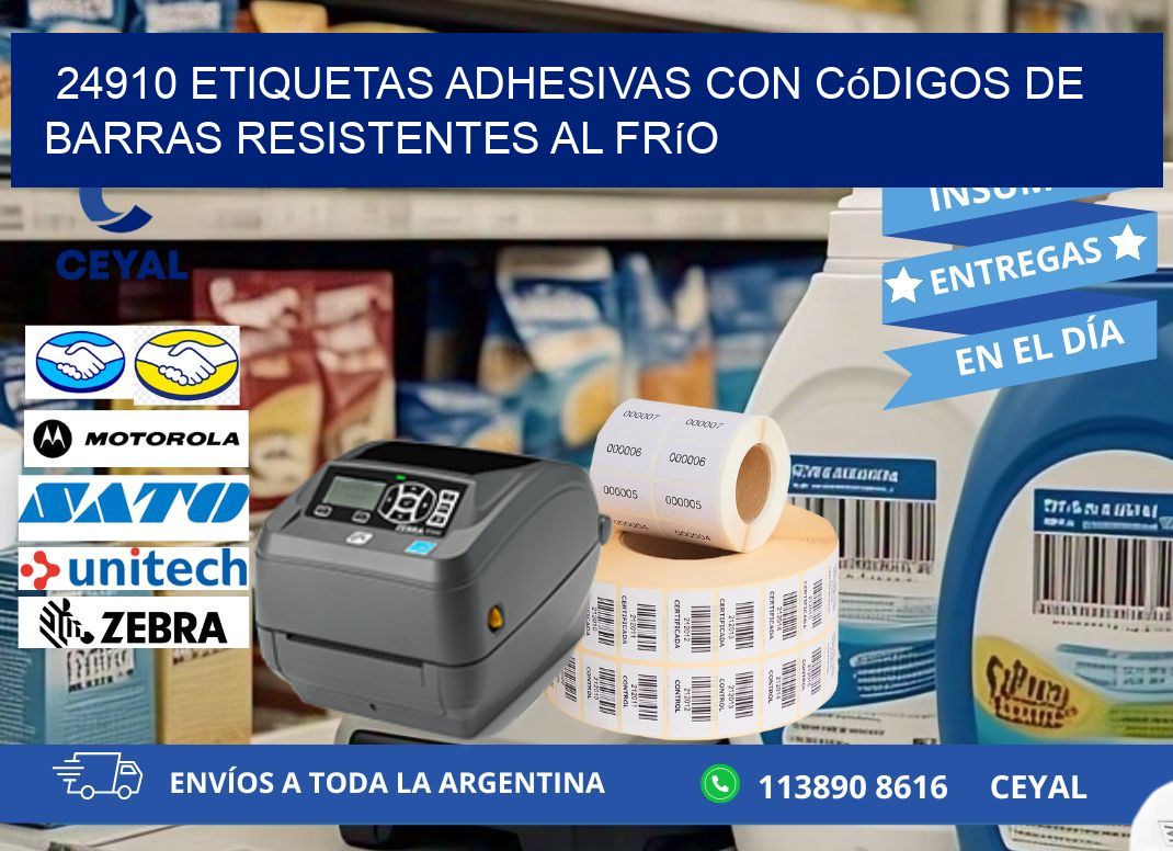 24910 Etiquetas adhesivas con códigos de barras resistentes al frío