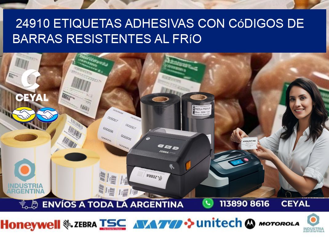 24910 Etiquetas adhesivas con códigos de barras resistentes al frío