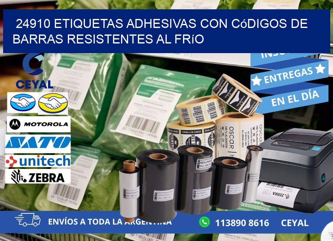 24910 Etiquetas adhesivas con códigos de barras resistentes al frío